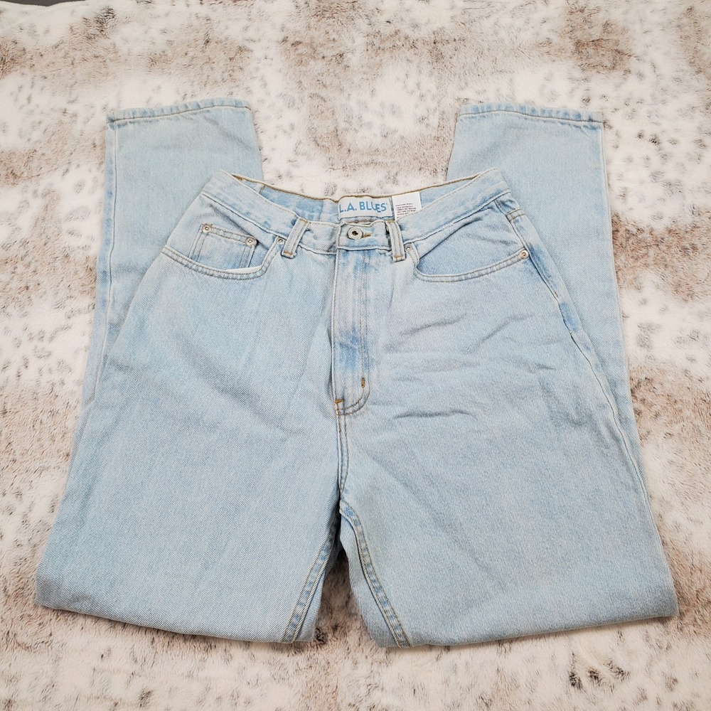 Vintage L.A. Blues 90s Jeans Sz 10 High Rise Classic Fit Light Wash Grunge - Picture 2 of 12